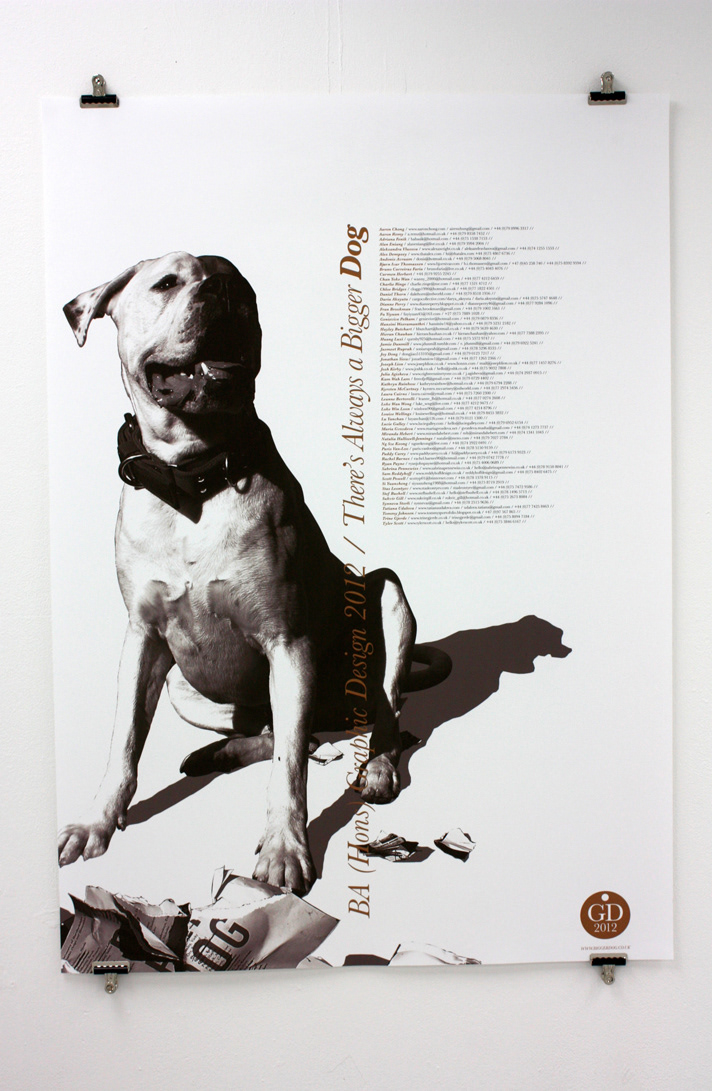 dog bigger dog book Degree Book print copper Duotone poster Exhibition  degree show student Graduate Book