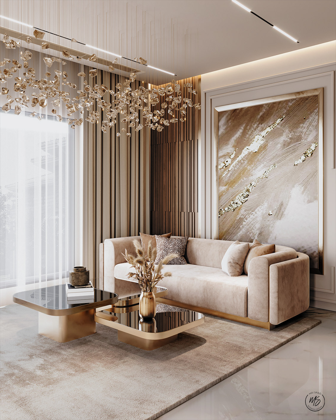 interior design  modern luxury Modern Design gold corona 3ds max Render sofa design earthcolors