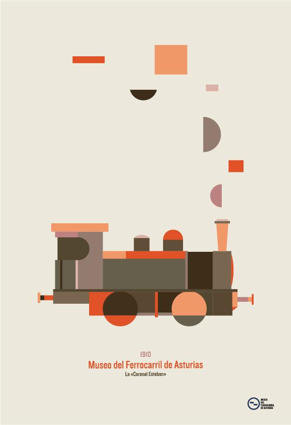 poster mupi affiche cartel railway train color museum