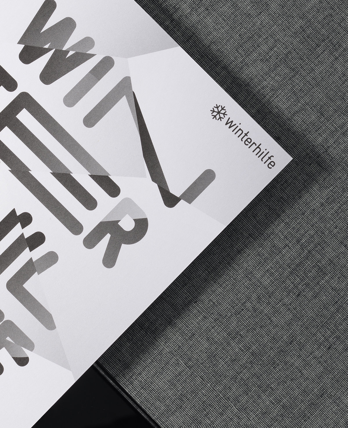 poster Exhibition  prind design Winterhilfe black/white flyer type posterdesign black and white editorial Stationery