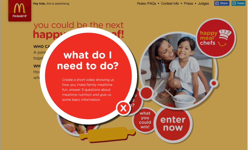 mcdonald's Web contest game Website kids Food  restaurant