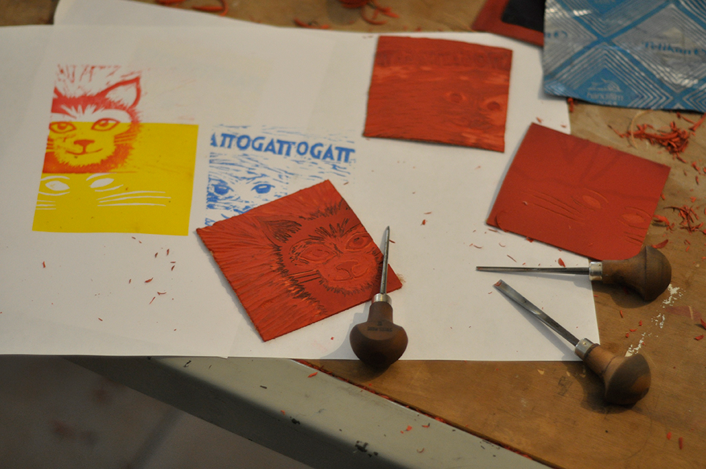print Linoprint linocut handmade handprinted stamp studio arturo Workshop Arturo