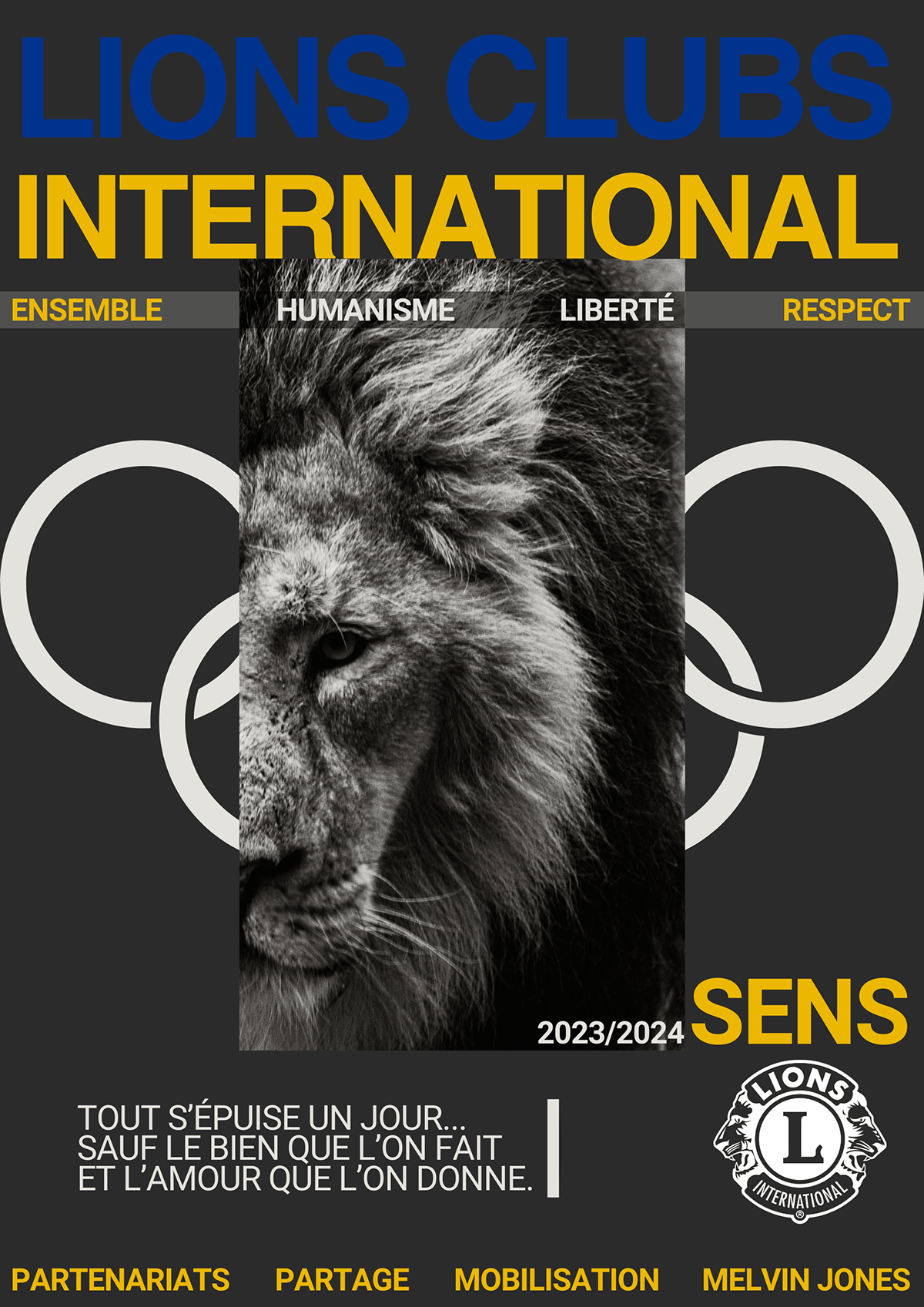 Association Lions lion club International flyer page ux app design clubs
