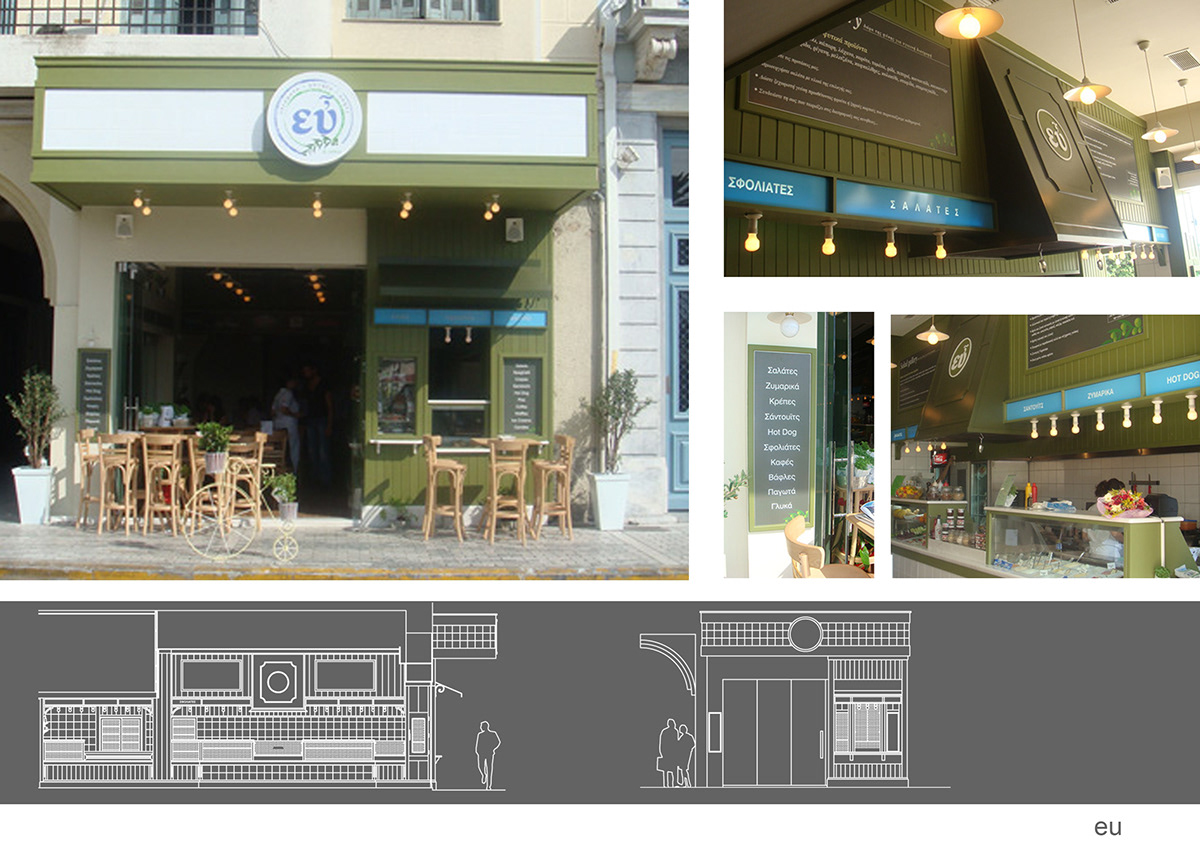 restaurant Fast food patra cafe Greece Coffee design Interior green