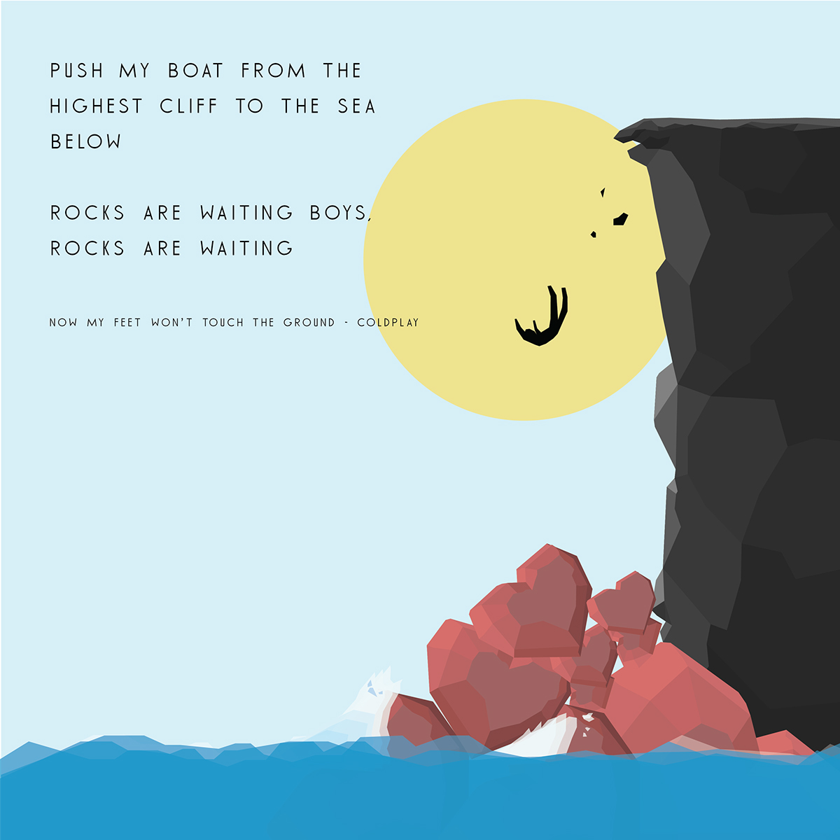 Coldplay song bands poster graphic Lyrics art express
