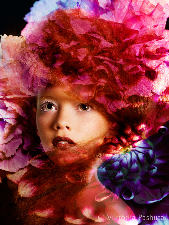 floral  flowers   elf  fantasy makeup  hair  ginger botanical eyes orange  Colorful color  macro  beauty