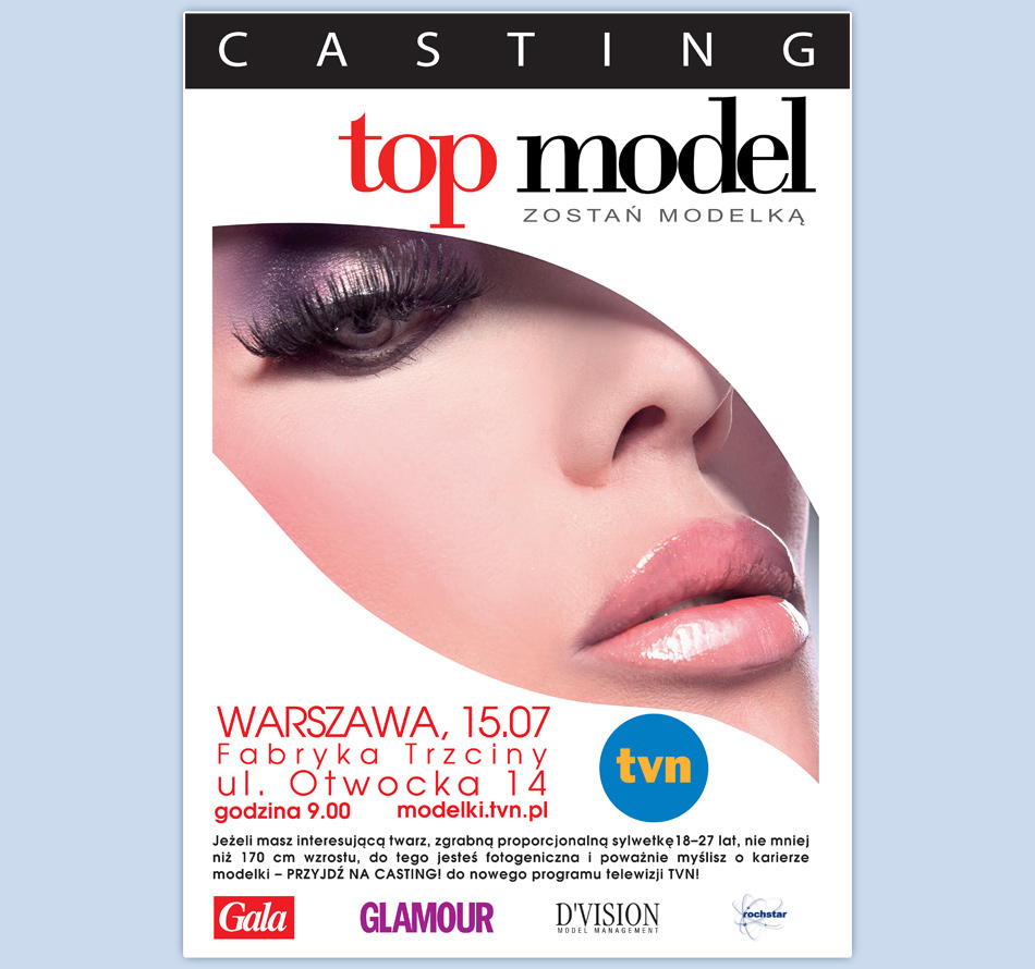 top model TVN casting posters beauty model