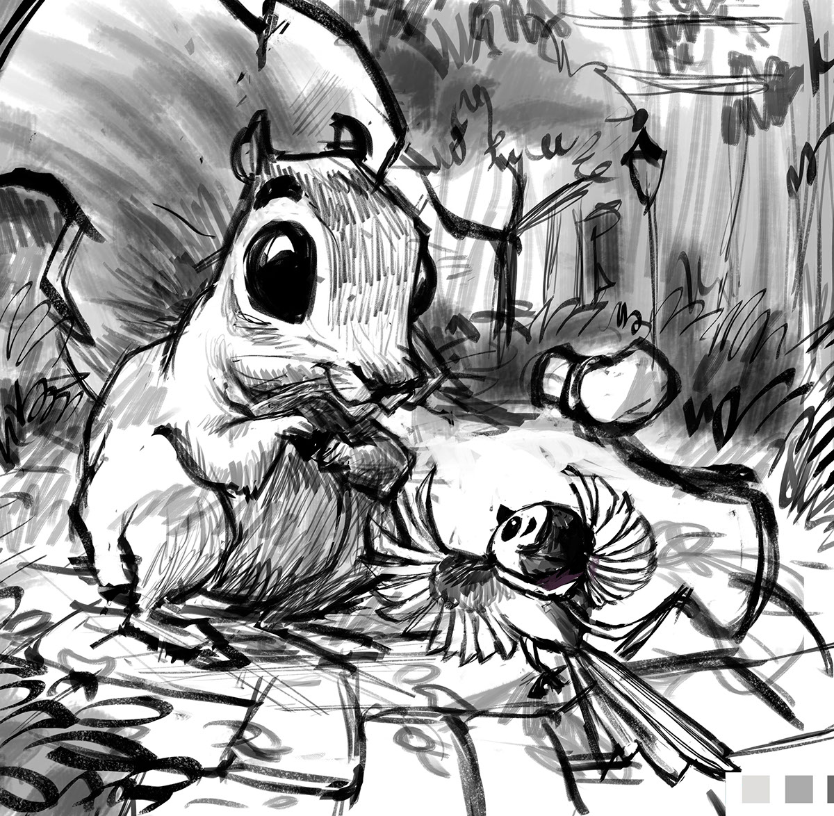 Adobe Portfolio bird squirrel give happiness generosity