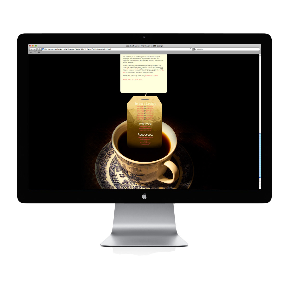 css/html CSS Zen Garden tea Website