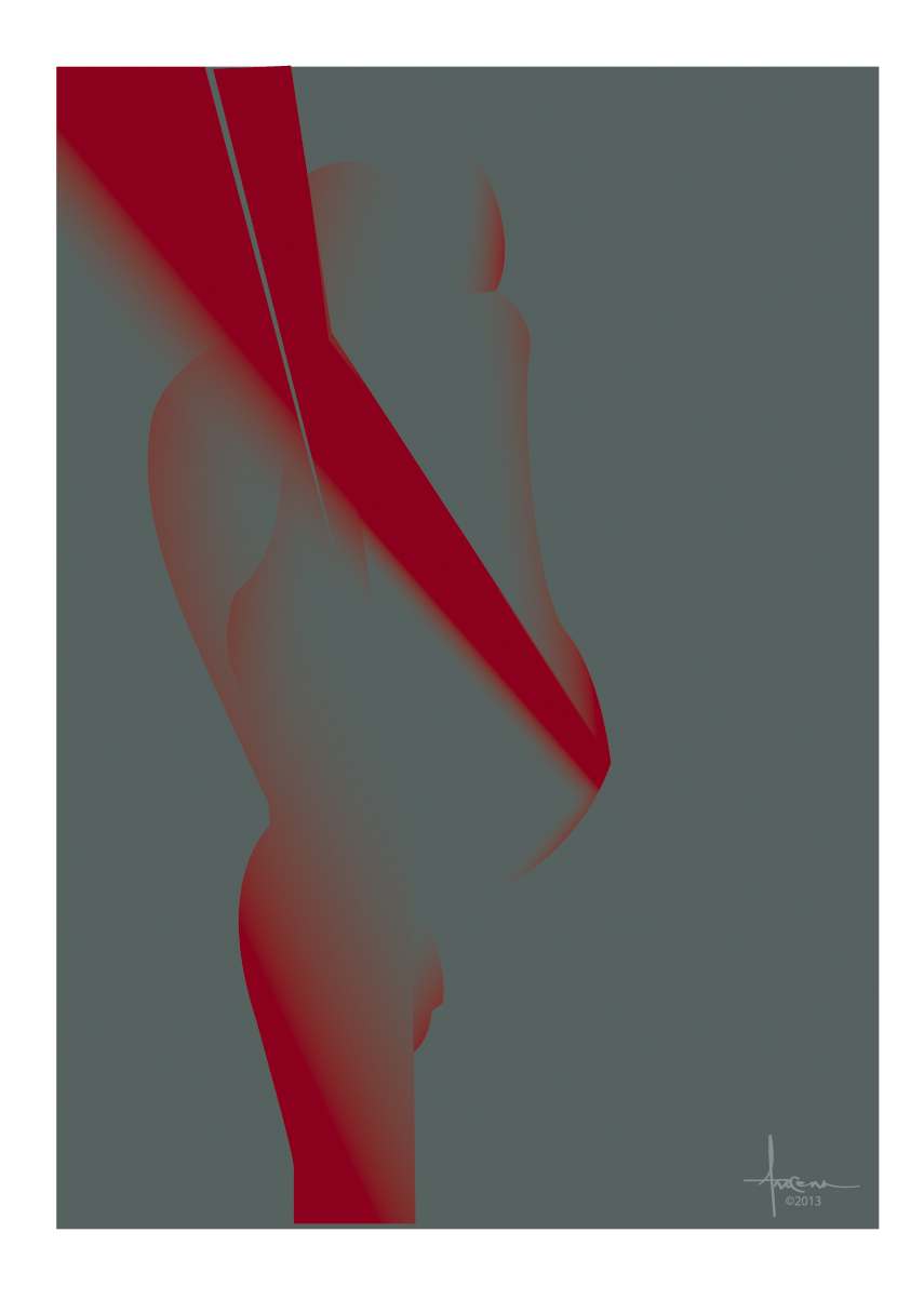vector Illustrator digital orlando arocena gradio gradients abstract conceptual sexy figures geometric wolf contours colorful