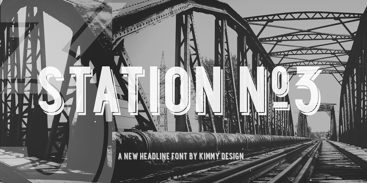 STATION Typeface font industrial vintage type retro type display font display typeface