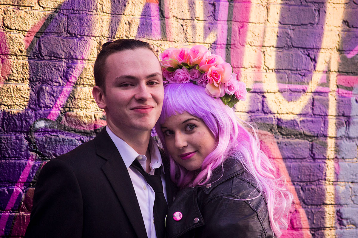 Adobe Portfolio punk rock wedding celebration Love pastel pink
