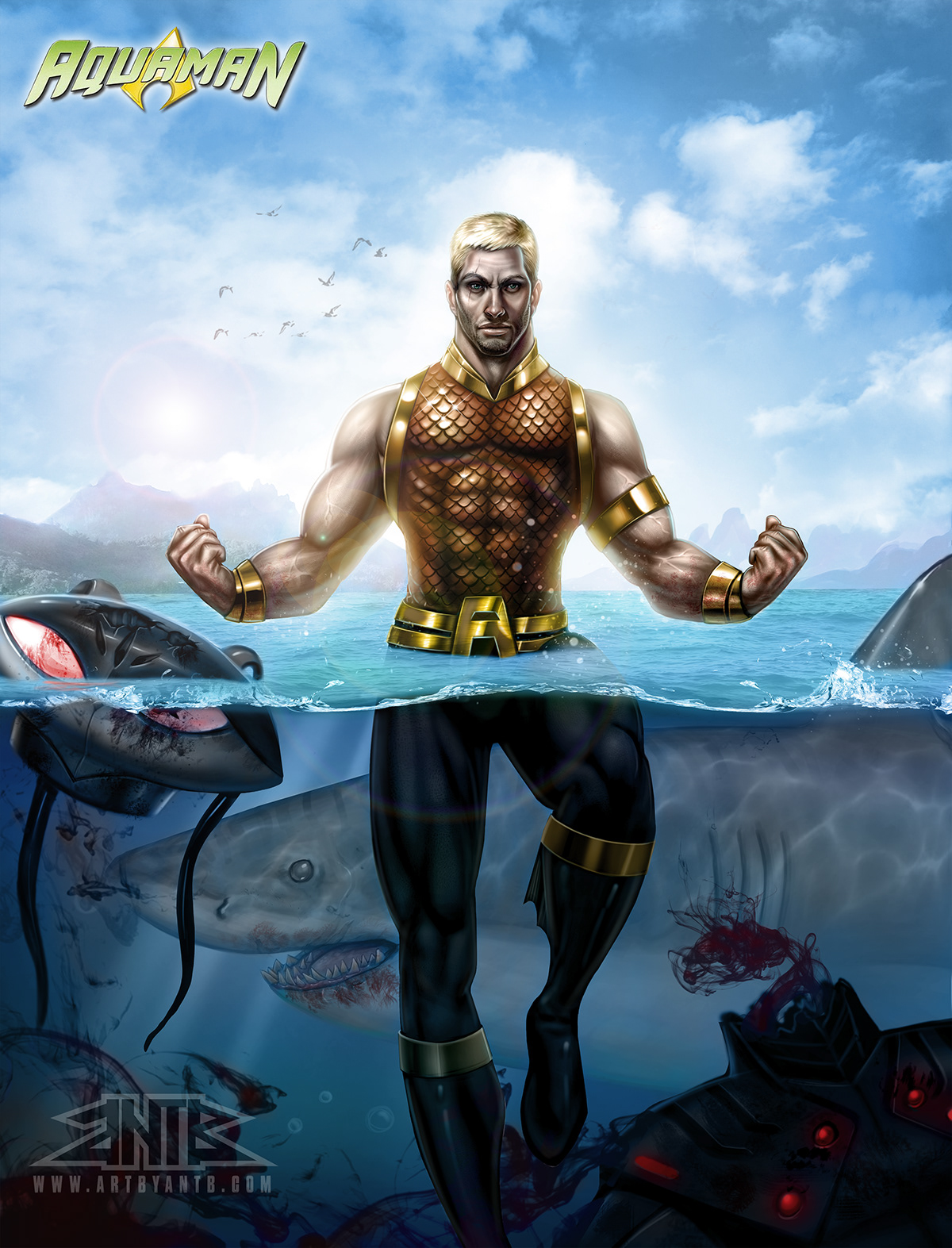 heroes dc comics Hellboy batman Aquaman Hulk wolverine fanart Fan Art fan art artbyantb