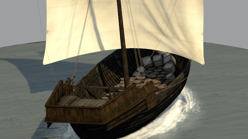 boat gate medieval 3D
