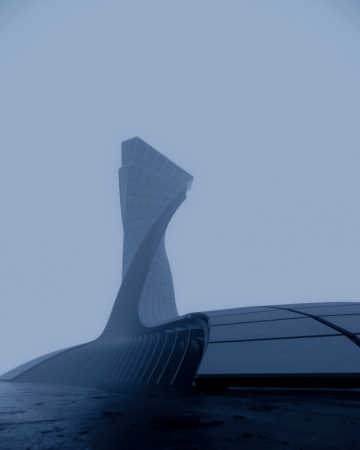 airport tower architecture visualization Render archviz parametric design