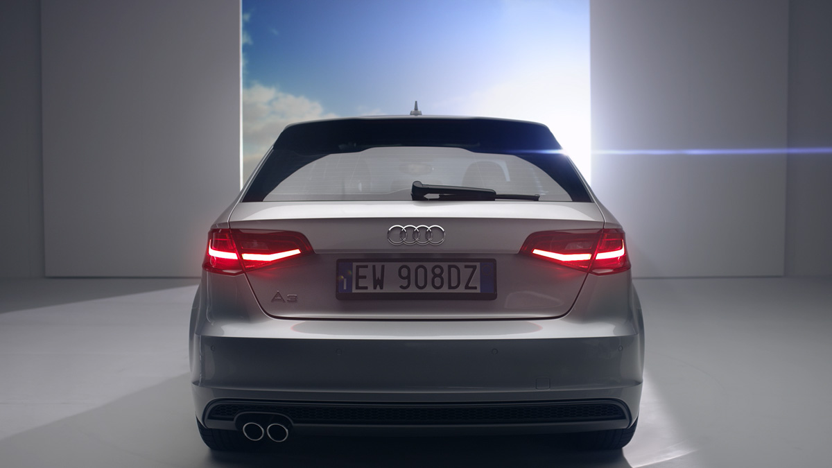 Audi projection mapping robots autofuss gmunk 3D cinema 4d after effects Audi A3 bot & dolly Through the Lenses welcome to tomorrow Audi A3 Sportback