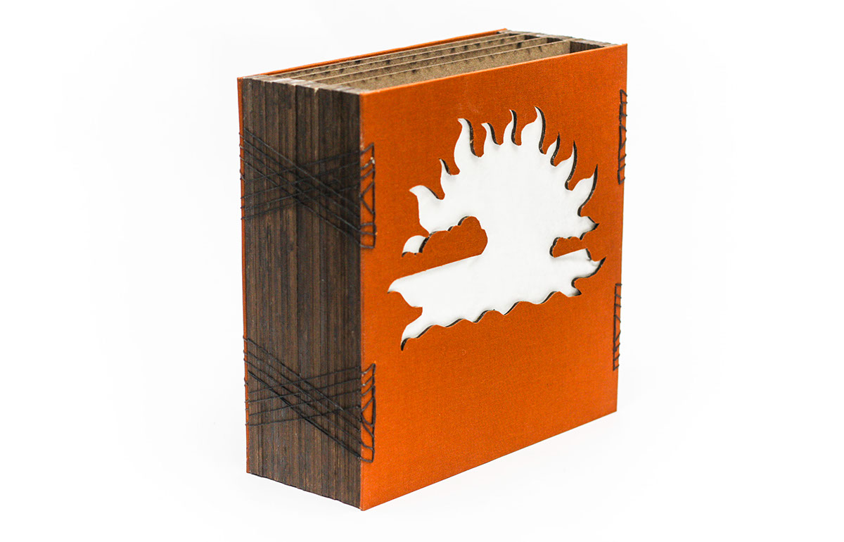 Book Arts Bookbinding tunnel book Icarus mythology myth Story Book fable