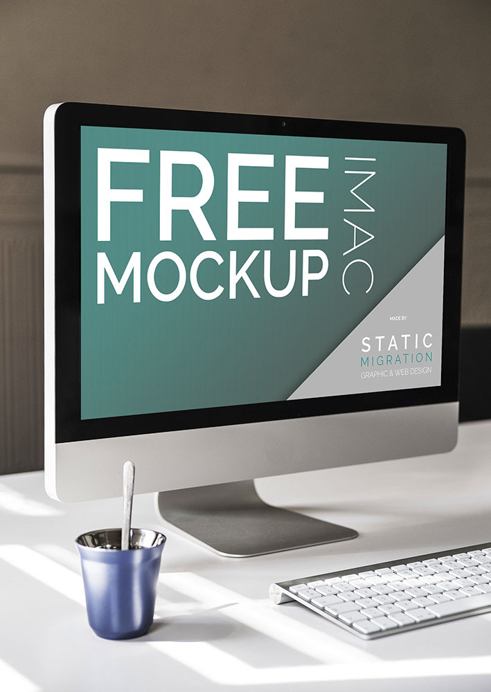 iMac free Mockup Webdesign presentation psd smart object