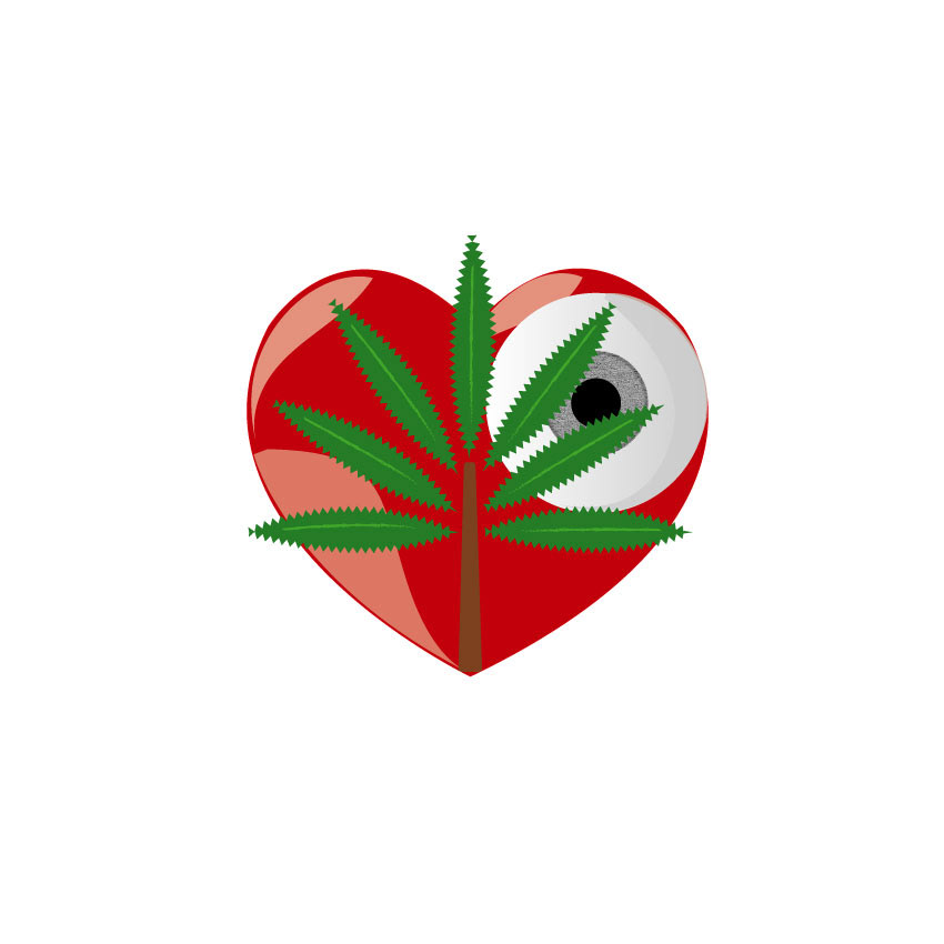 Heart, eye, and cannibal leaves JPG Image