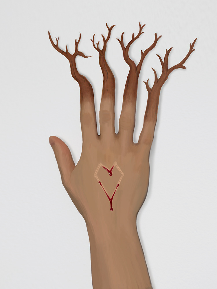 carving emo blood Emotional inspiring inspiration creative Creativity hand relationship wood heart cut skin