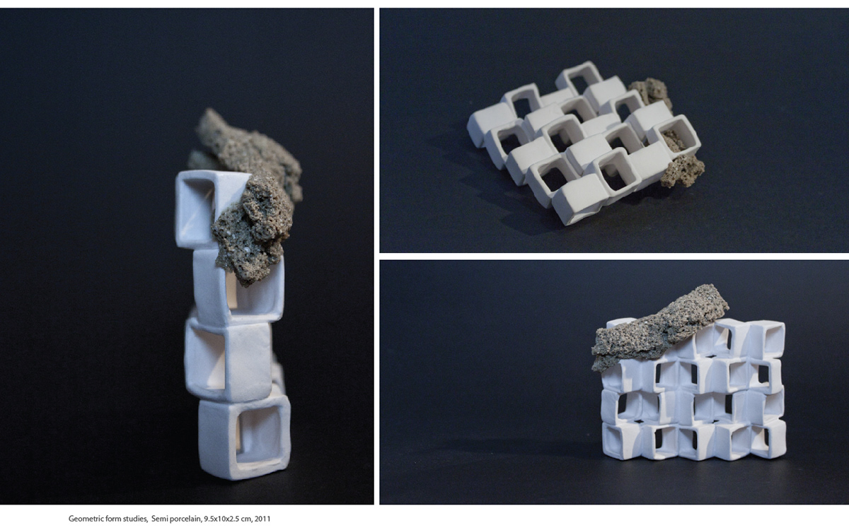 porcelain experimental grids form study School Project structure system cuboid craft