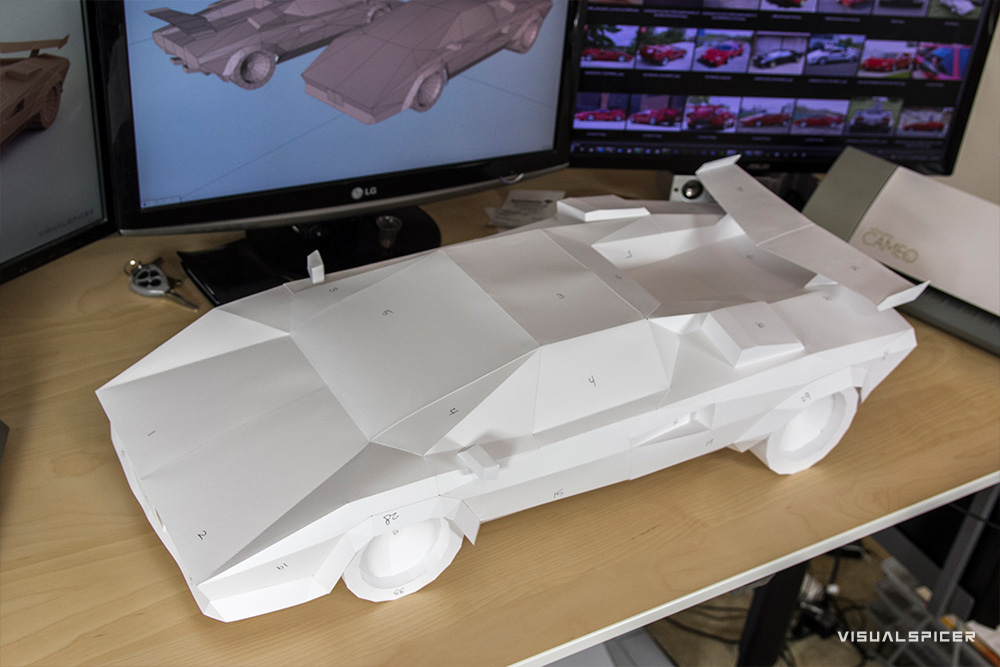lamborghini countach papercraft Low Poly geometric automotive   car Auto sports car supercar DIY kit model Miniature 3D model