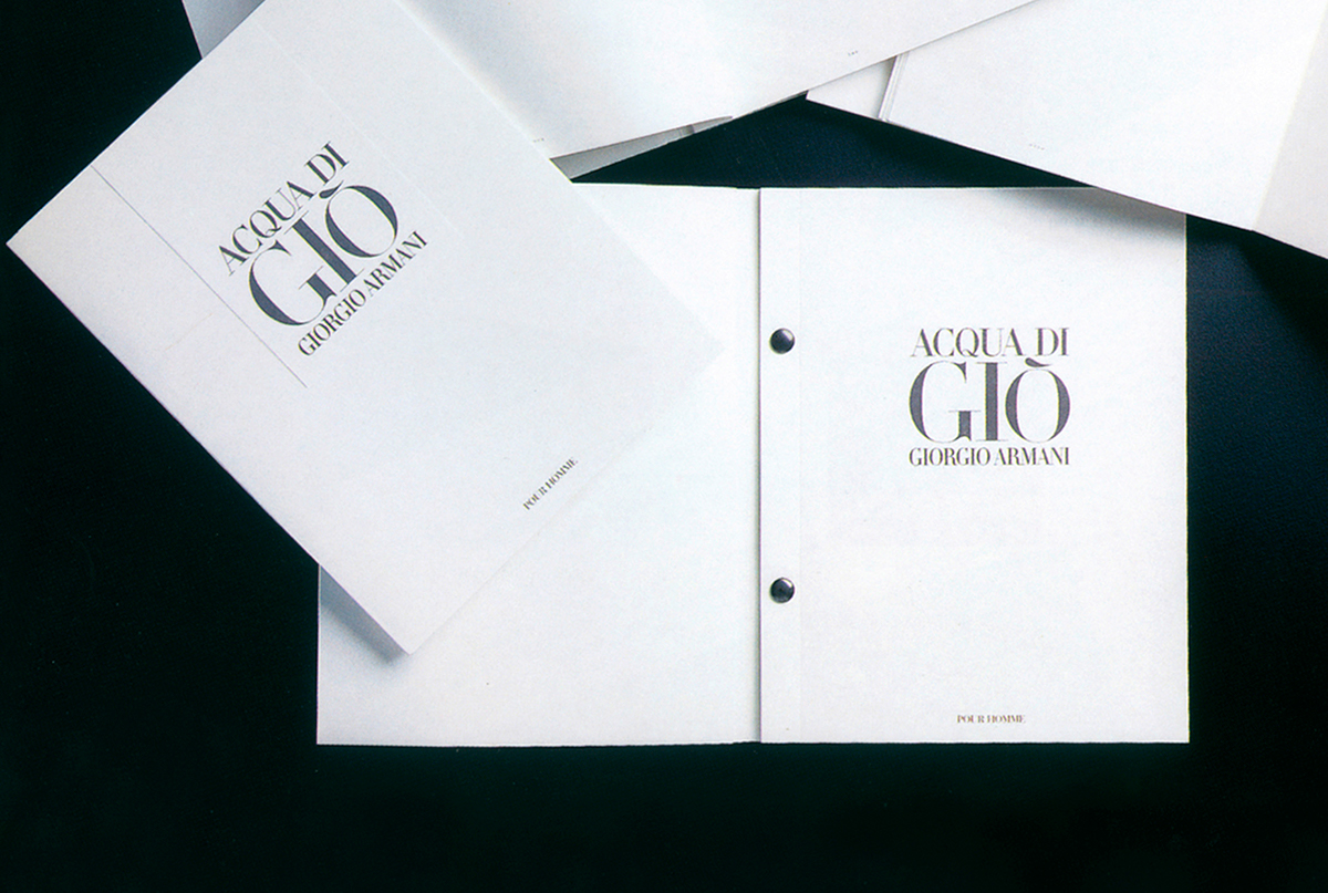 cosmetics Giorgio Armani acqua di gio giorgio rocco giorgio rocco associati giorgio rocco lab brochure Perfumes luxury Promotion presentation folder