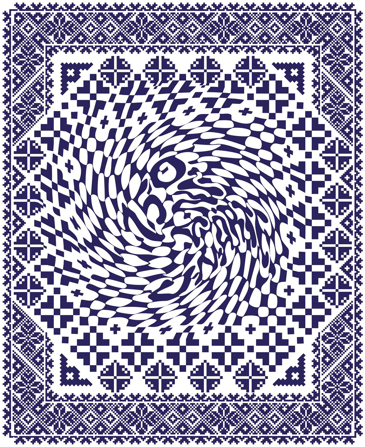  poster  print  vortex  illusion  op art optical illusion anniversary stamps TRADITIONAL ART romanian