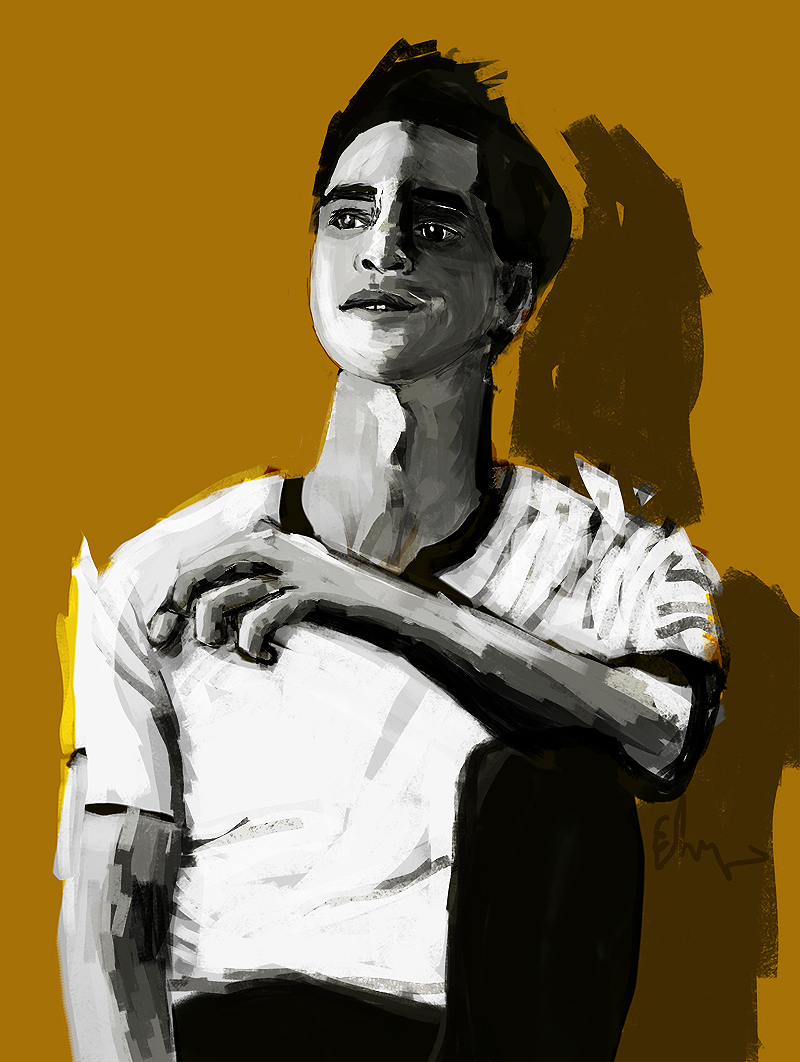 brendon urie portrait black and white study Shadows