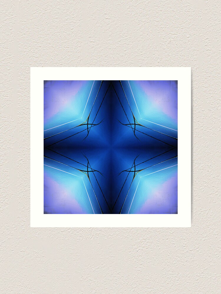 star blue mauve dessin numérique  geometric abstract Effet visuel 3D pattern psychedelic