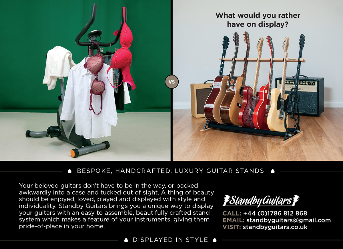 Standby Guitars standby guitars press ad guitarists guitar Guitar Stands vs comparisson