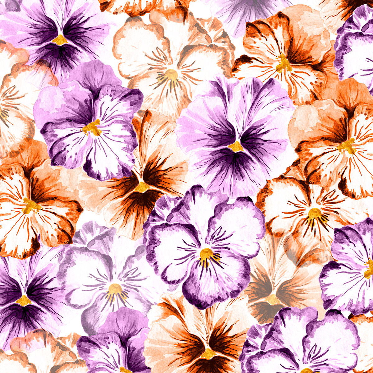 fashion design Flowers hand drawn pattern print design  textile textile design  watercolor photoshop painting  