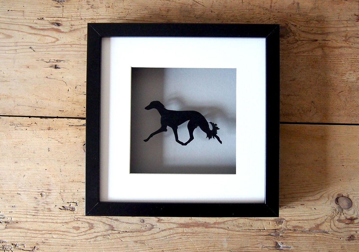 saluki Sight Hound laser cut wood Hand Painted dog Breed hound middle east Silhouette