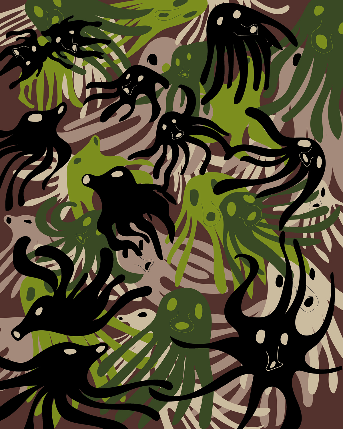 camouflage pattern leopard skull green
