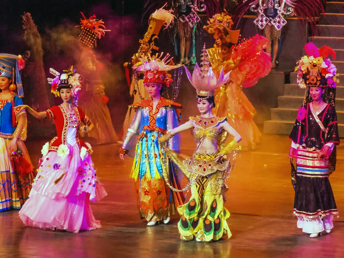 Zhuihai China Nanshan China dancers Performers costumes stage shows