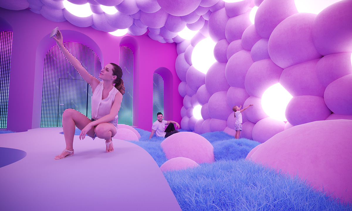 3d art art direction  bubbles CGI concept contemporary design installation modern art museum