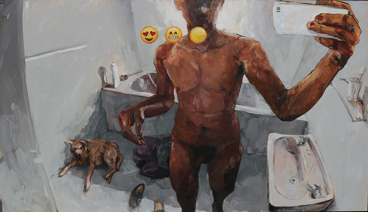 nude figure selfie bathroom Emoji