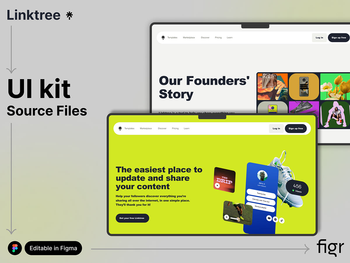 linktree website ui design | figma editable