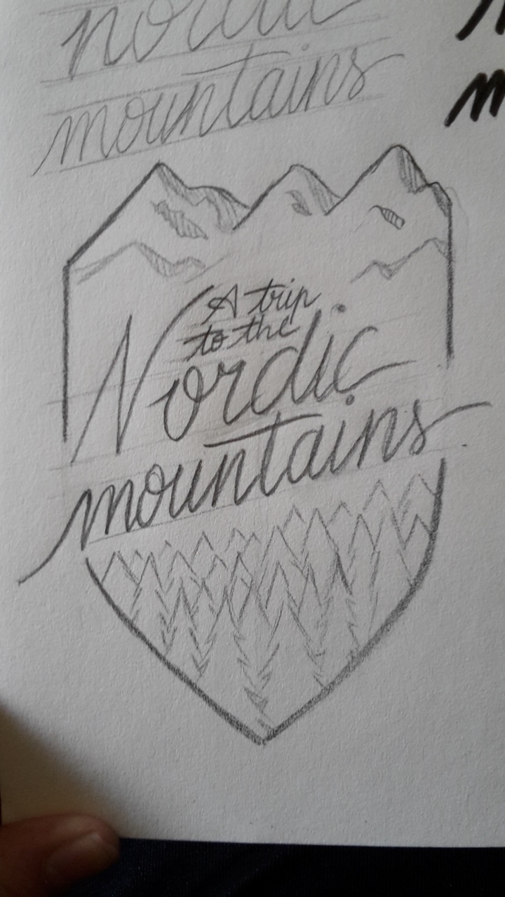 lettering Illustrator mountains