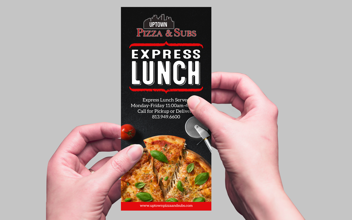 Pizza Menu Design Lunch menu design express menu design uptown pizza rack card design print design  Printing