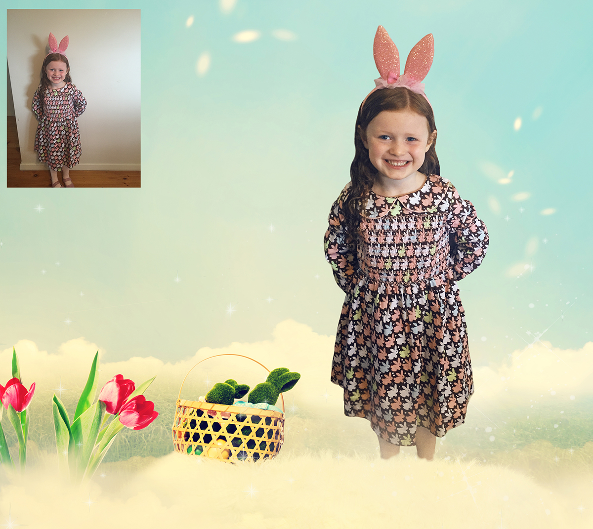 Easter background eastertheme Change Background Photoshop cc children eggs bunny spring
