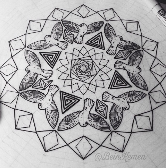 art artwork black and white b&w design doodle dotwork Mandala Mandalas pattern tattoo tattoos tattoo flash Nature natural