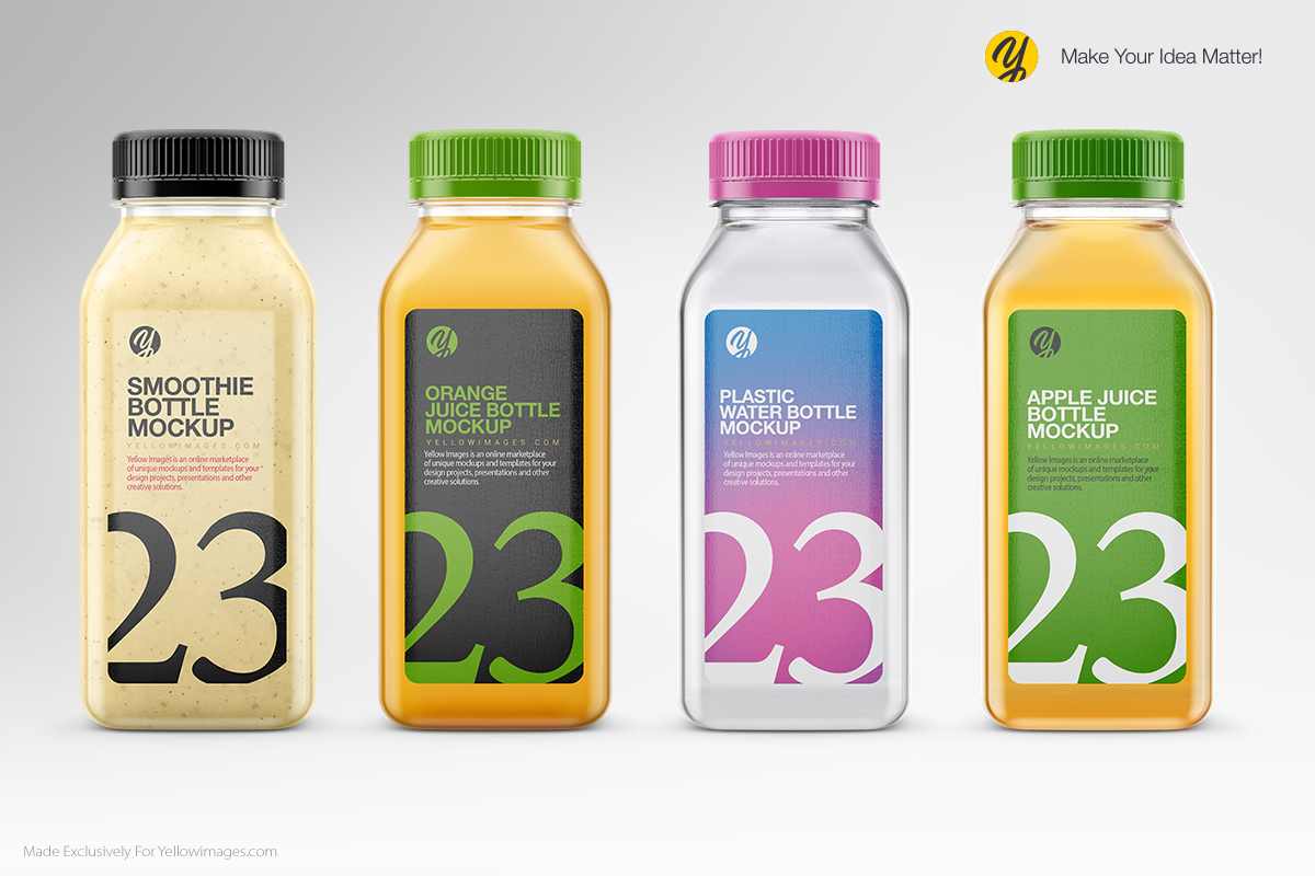 Clear Plastic Bottles Mockups On Behance