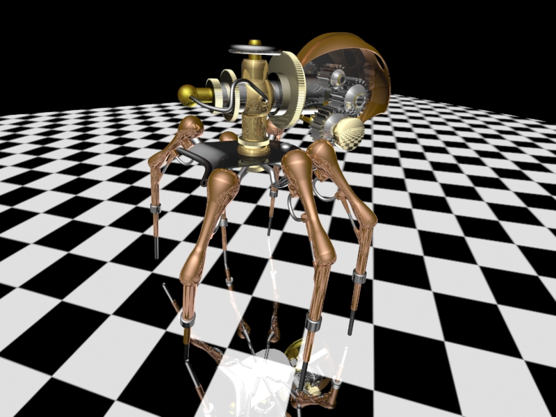 steam punk spider mechanical 3ds max  Character modelling digital