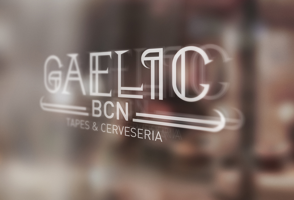 barcelona irish pub logo design