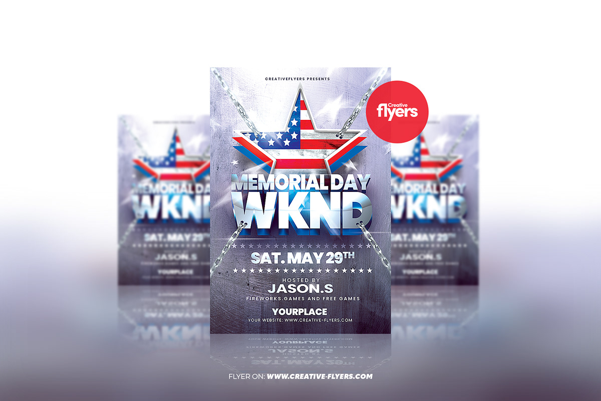 4th of July Advertising  american party flyer template independence day memorial day photoshop poster Poster Design psd