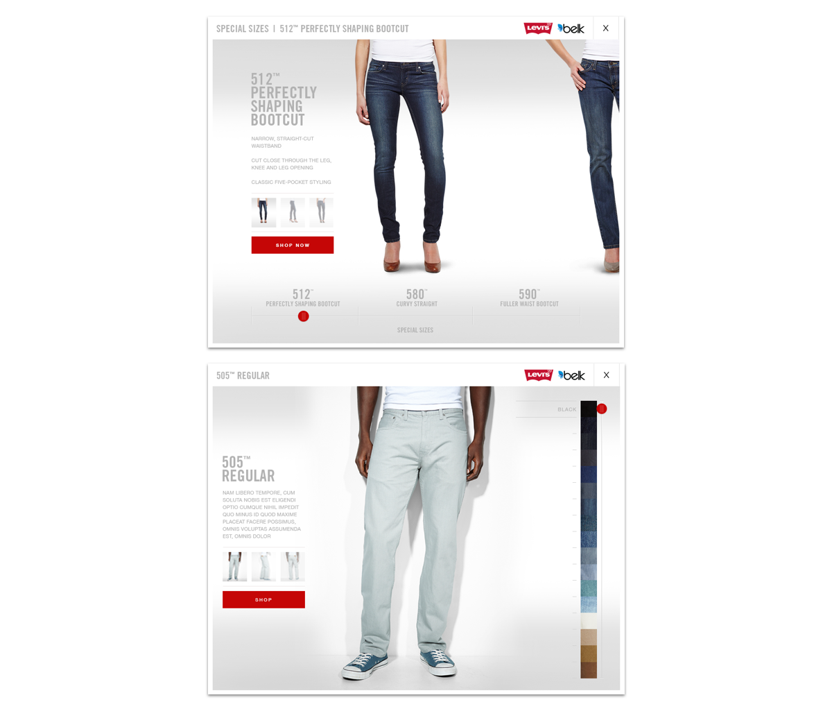 Adobe Portfolio levi's jeans ux UI mobile design