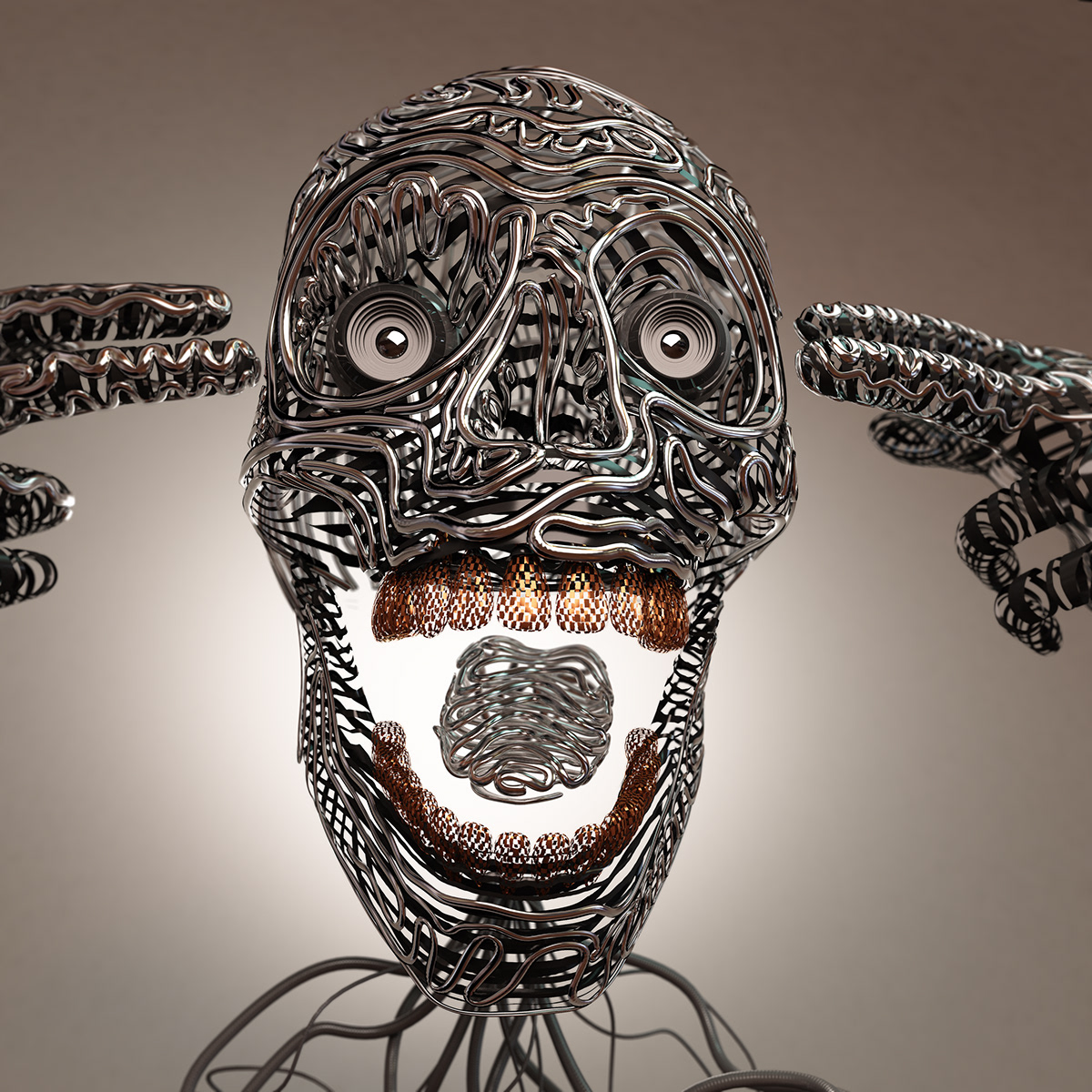 skull Zbrush 3ds 3D Studio Max vray wire Sculpt
