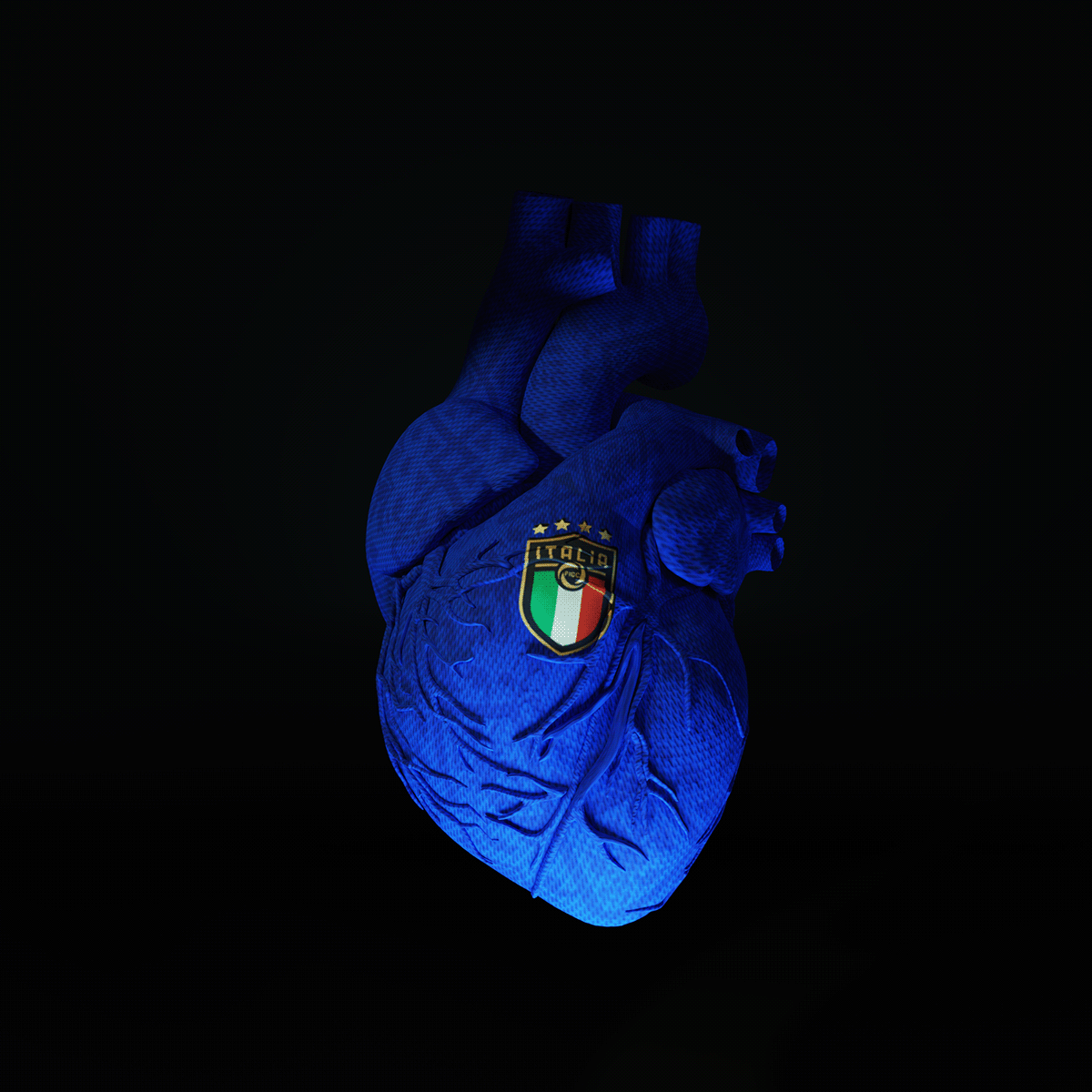 3D model blender euro2020 football heart italia Italy texturing