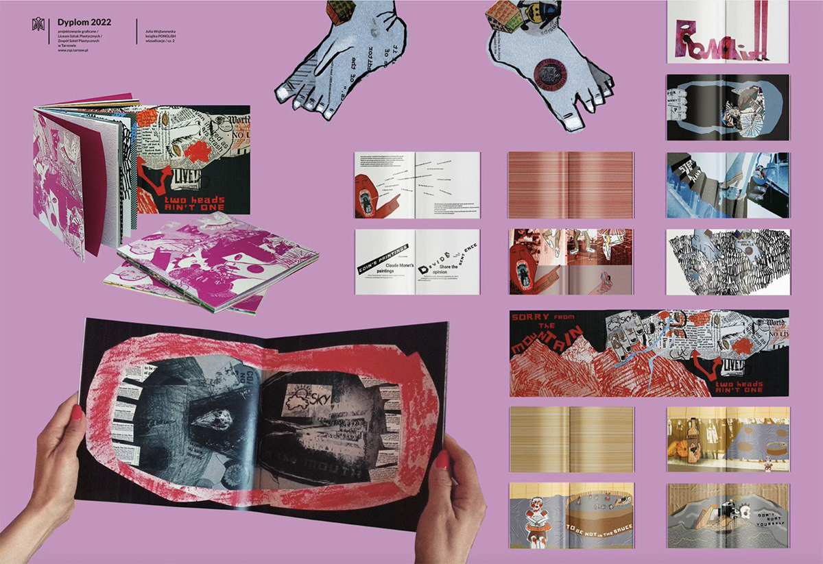 book book design learning book collage collage book art book art book design polish english book Ponglish Teen Book